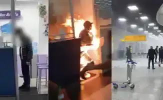 Самоподжог в аэропорту Алматы: шокирующее видео
