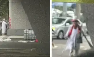 Алматинский мост стал жертвой творчества: Амантай қажы оштрафован