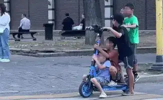 Четверо детей на арендованном электросамокате в Алматы: видео с необычным рекордом