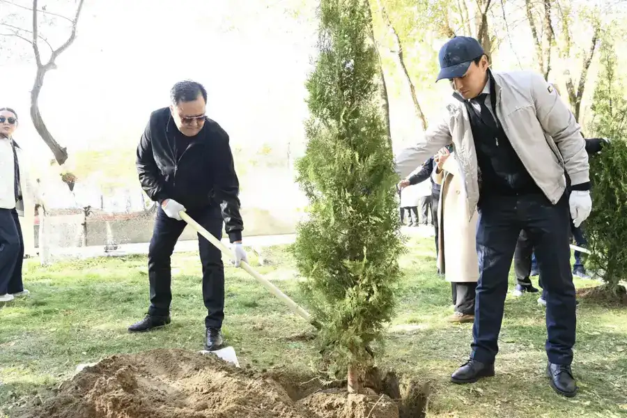 «Таза Қазақстан»: Аким области принял участие в посадке деревьев в обновленном парке (6)