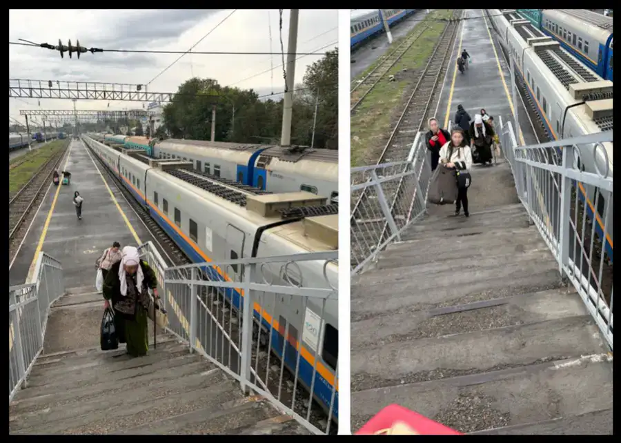 Переход на вокзале Алматы-2