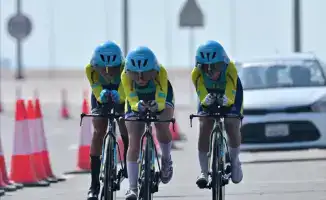 Казахстанская команда велогонщиков завоевала золото на Азиатских играх в Бахрейне