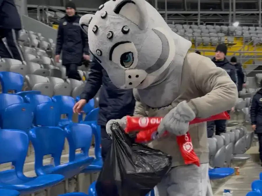 Футбольные болельщики необычно завершили матч между сборными Казахстана и Бельгии в Астане (3)