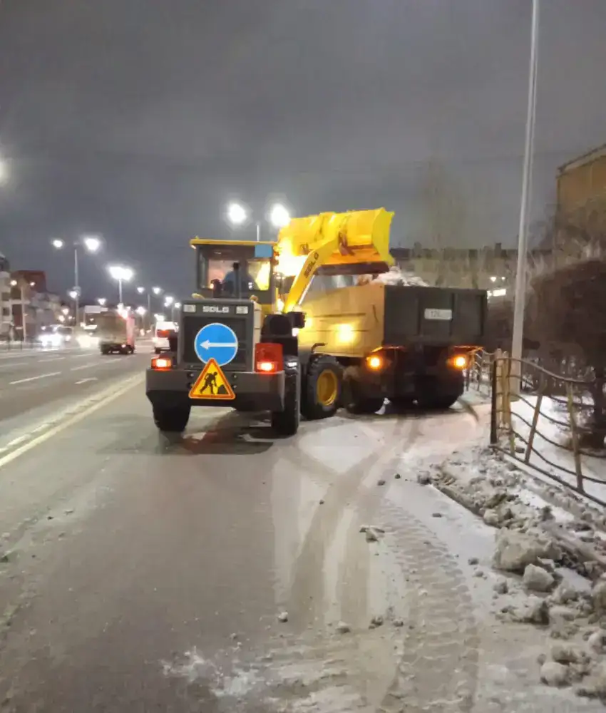Более 700 единиц спецтехники задействуют в снегоуборочных работах ночью в Астане (3)