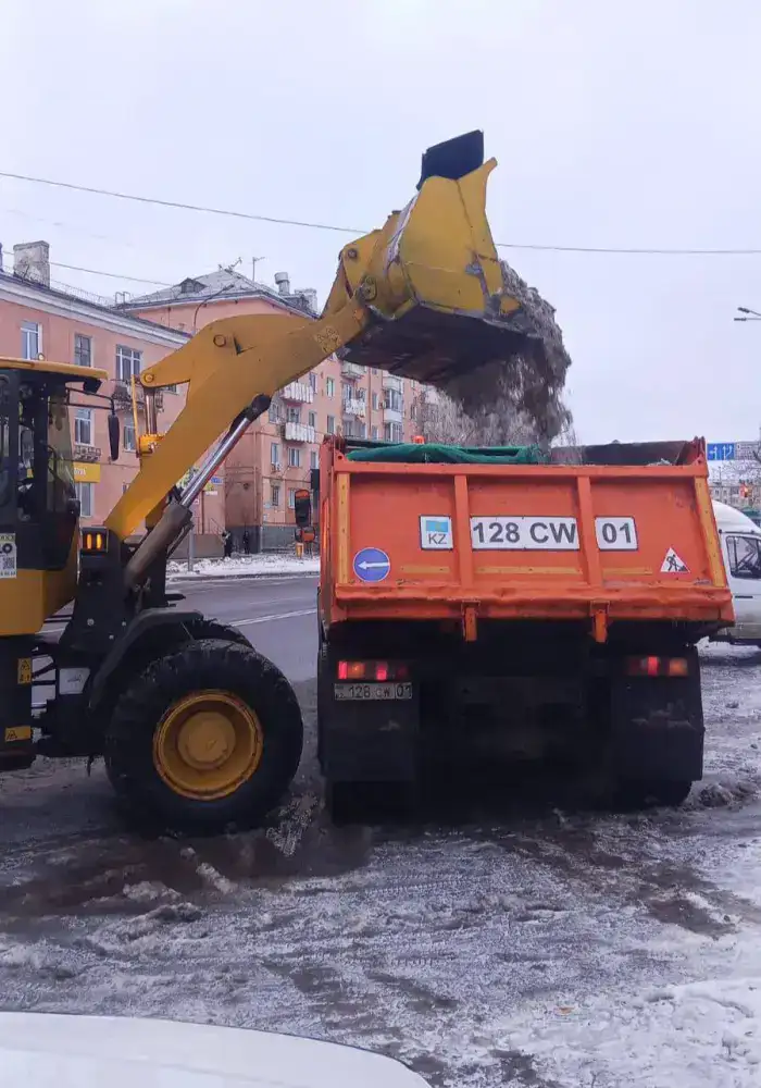 Около 3000 дорожных рабочих вышли на уборку снега с утра в Астане (5)