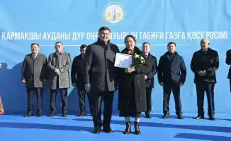 В селе Дур Онгар завершено подключение к газу, уровень газификации района Кармакшы достиг 83%