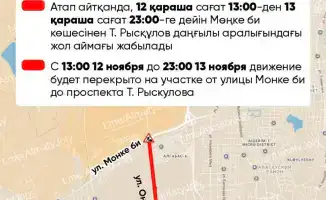 В Алматы временные ограничения движения на улице Ф.Онгарсыновой в связи с ремонтом могут повлиять на транспортные потоки и доступность района.