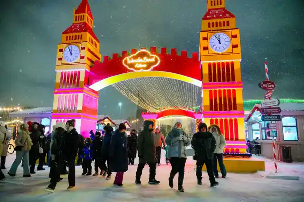 Более 40 новогодних ёлок одновременно зажгли в Астане (4)