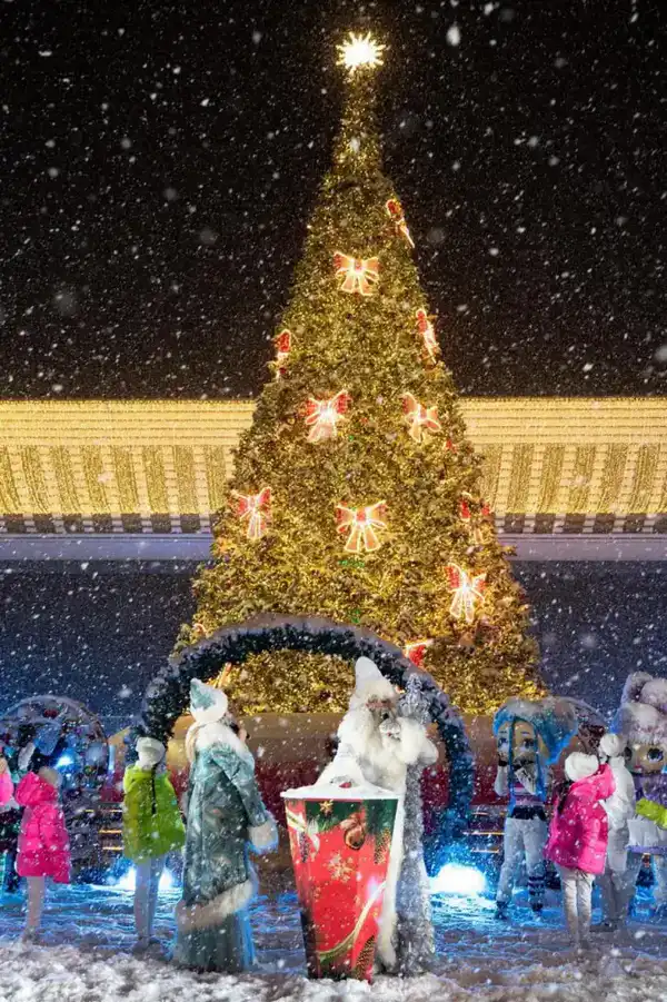 Алматы одновременно зажжет огни новогодних елок во всех районах (3)