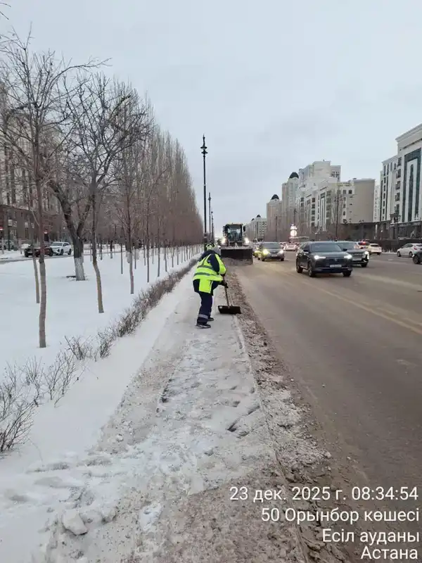 Около трех тысяч дорожных рабочих вышли на уборку снега в Астане (3)