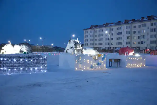 Лёд, фантазия и тепло сердец: столичные гвардейцы создали новогодний городок (3)