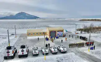 Водо-спасательная станция на озере Большое Чебачье в Бурабайском районе