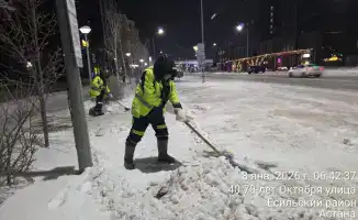 В Астане более 3 000 дорожных рабочих очищают город от снега