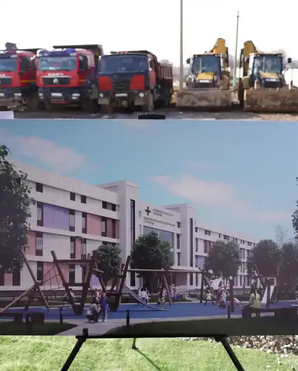 В РАМКАХ ПОРУЧЕНИЯ ПРЕЗИДЕНТА В САРЫАГАШЕ НАЧАТО СТРОИТЕЛЬСТВО СОВРЕМЕННОЙ МНОГОПРОФИЛЬНОЙ БОЛЬНИЦЫ НА 300 КОЕК (8)