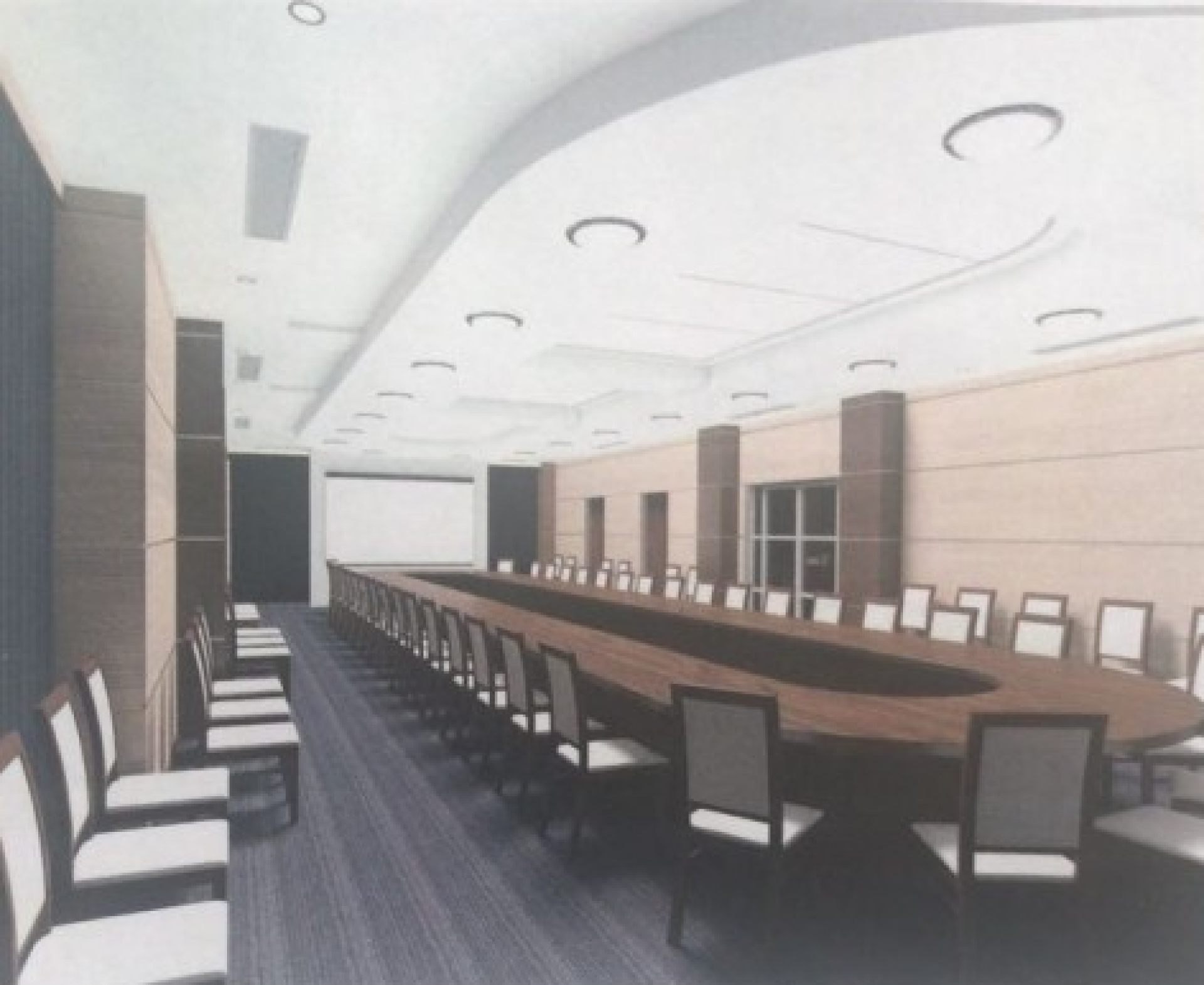 Эскиз конференц-зала в новом здании Алматинского городского суда, 2018 год