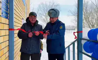 Открытие полицейского пункта в селе Камышенка области Абай