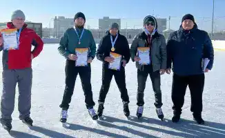 В Шахтинске состоялось первенство по скоростному бегу на коньках с участием 20 спортсменов