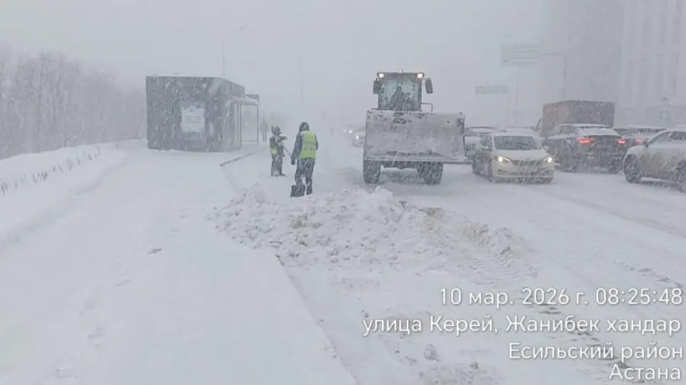 Снегопад в Астане: более 1700 единиц спецтехники задействованы в уборке снега в Астане (4)