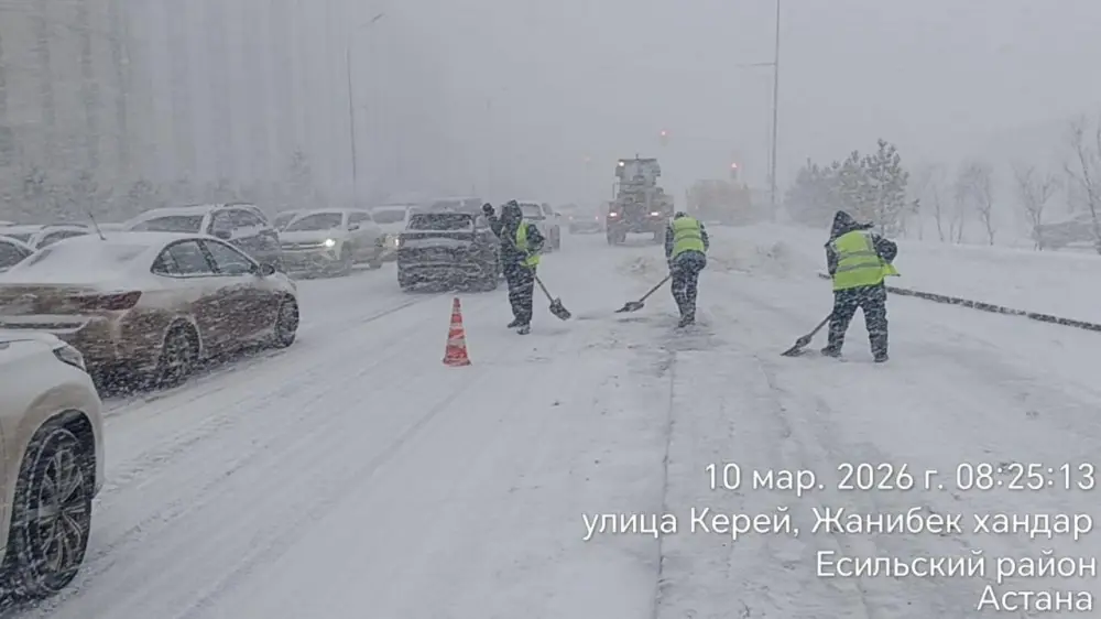 Снегопад в Астане: более 1700 единиц спецтехники задействованы в уборке снега в Астане (3)