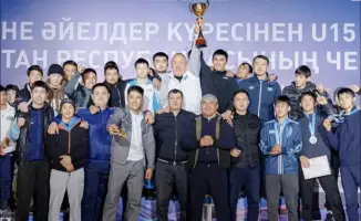 Чемпионат Казахстана по греко-римской борьбе юношей U-15 Туркестанская область медали командный зачет
