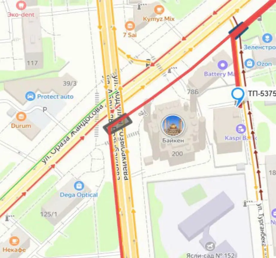 В Алматы временно ограничат движение на участке улицы Розыбакиева (2)