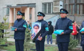 Прощание с ветераном Курматом Рахимовым в Восточном Казахстане