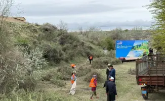 Сауране очищают территорию в Туркестане