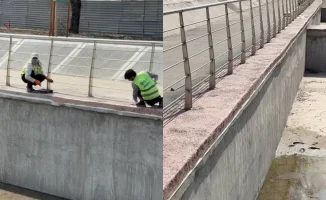 Набережная Большой Алматинки: облицовка 'под гранит' и критика в соцсетях