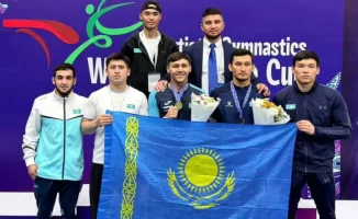 Казахстанец Эмиль Ахмеджанов завоевал золотую медаль в вольных упражнениях на этапе Кубка вызова по спортивной гимнастике в Узбекистане