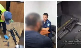 В Алматы в багажнике Mercedes обнаружены автомат Калашникова и пистолет: полиция задержала 45-летнего водителя